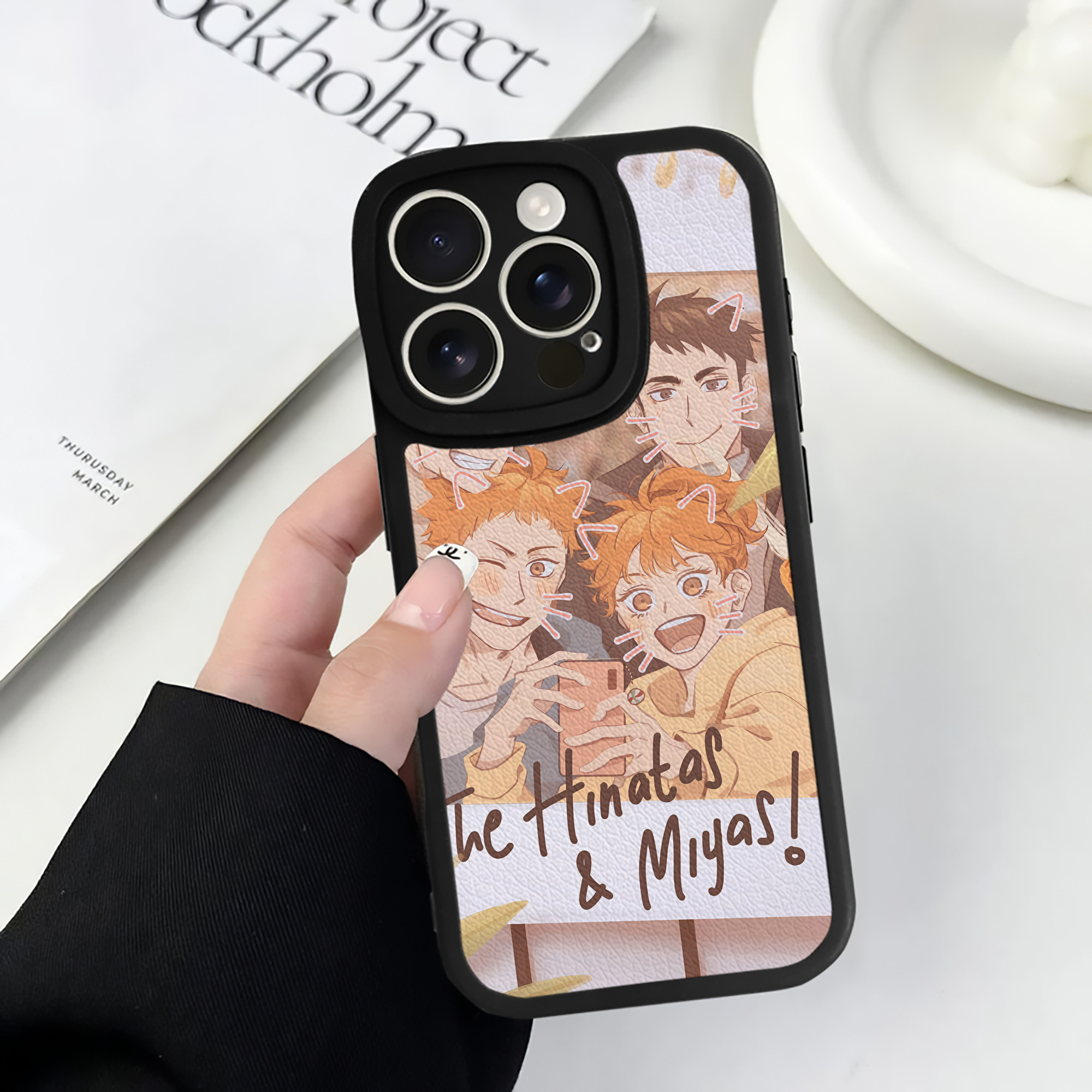 （画像用） ハイキュー!! Haikyu!! 【iPhone 16シリーズ対応】シリコンスマホケース（レザー調） 材質：シリコン